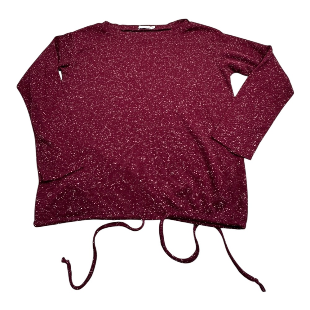 Alternative Burgundy Sparkle Knit Long‎ Sleeve Top Women's Size M
